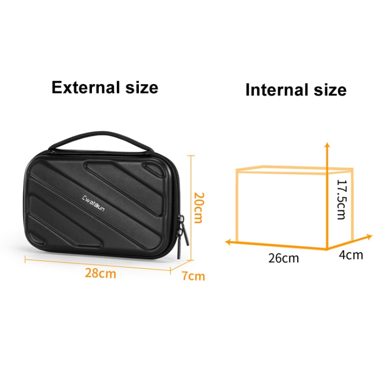 Cwatcun D163 Photography Accessories Organiser EVA Hard Shell Drop-proof Clutch Portable Digital Bag(Black) - Soft Bag by Cwatcun | Online Shopping UK | buy2fix