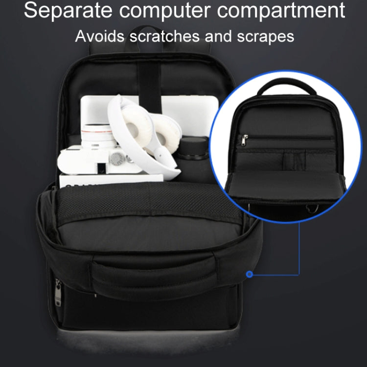 SKV B23889 Men Large Capacity Double-Shoulder Business Laptop Bag(Black) - Backpack by SKV | Online Shopping UK | buy2fix
