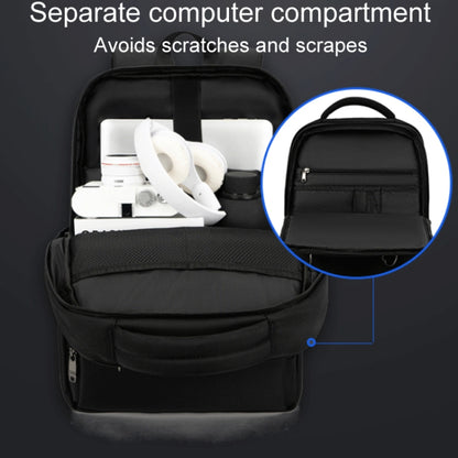 SKV B23889 Men Large Capacity Double-Shoulder Business Laptop Bag(Black) - Backpack by SKV | Online Shopping UK | buy2fix