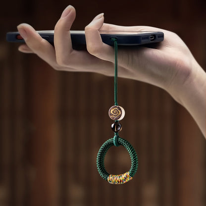 Hand-Woven Ancient Style Ring Buckle Mobile Phone Lanyard U Disk Lanyard Car Key Pendant(Red) - Lanyards & Wrist Straps by buy2fix | Online Shopping UK | buy2fix