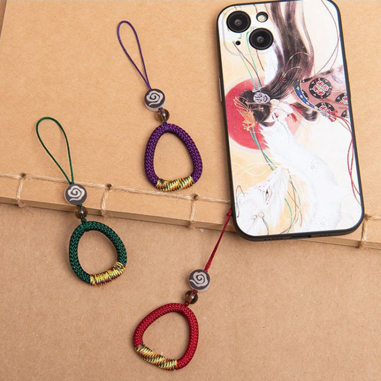 Hand-Woven Ancient Style Ring Buckle Mobile Phone Lanyard U Disk Lanyard Car Key Pendant(Red) - Lanyards & Wrist Straps by buy2fix | Online Shopping UK | buy2fix