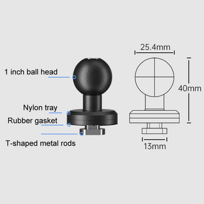 SUV Car Modified Central Control Bracket Base Slider, Specifications: 1 inch Rail Ball Head by buy2fix