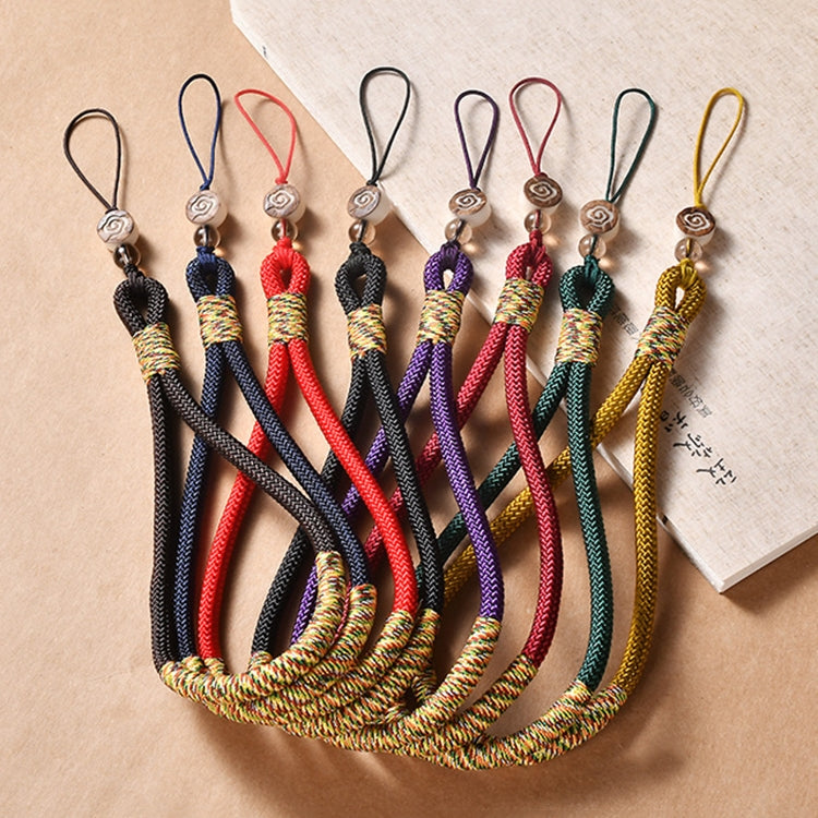 Carved Auspicious Cloud Hand-Woven Mobile Phone Anti-Lost Wrist Lanyard Key Pendant(Purple) - Lanyards & Wrist Straps by buy2fix | Online Shopping UK | buy2fix