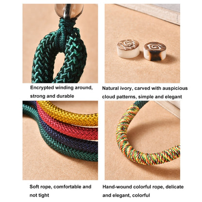 Carved Auspicious Cloud Hand-Woven Mobile Phone Anti-Lost Wrist Lanyard Key Pendant(Purple) - Lanyards & Wrist Straps by buy2fix | Online Shopping UK | buy2fix