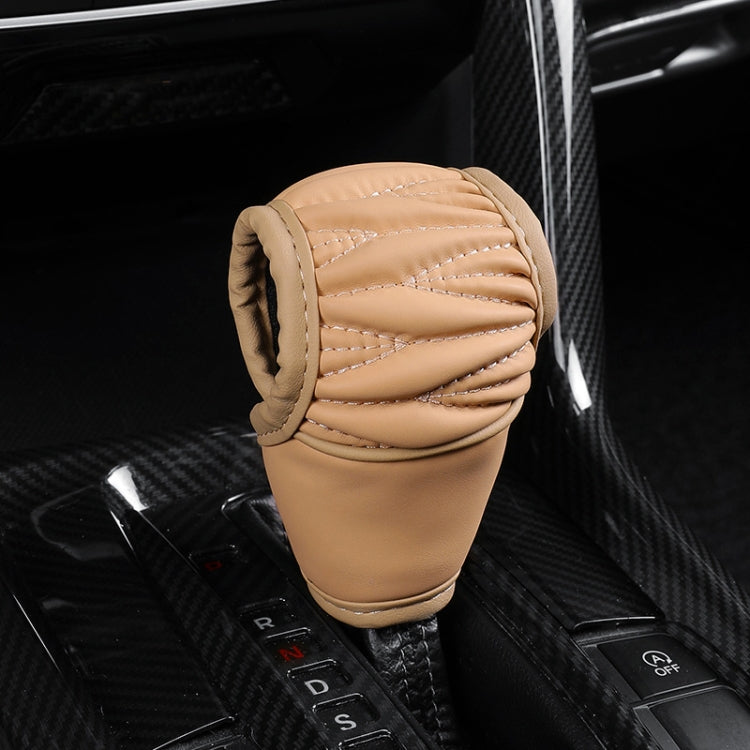 Car Universal Leather Gear Sleeve Breathable Gearshift Cover, Style: T Type Yellow by buy2fix