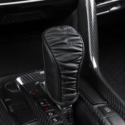 Car Universal Leather Gear Sleeve Breathable Gearshift Cover, Style: Manual Gear Black by buy2fix