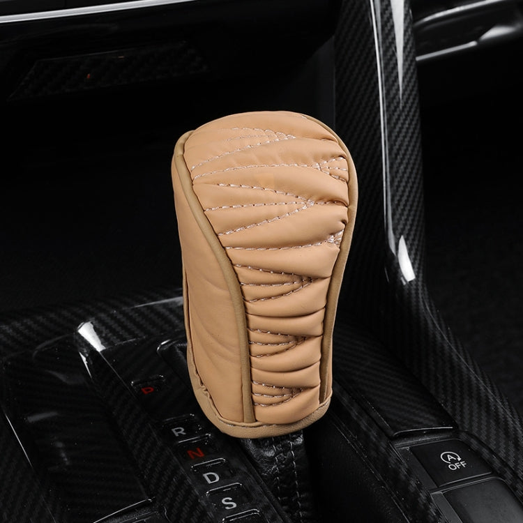 Car Universal Leather Gear Sleeve Breathable Gearshift Cover, Style: Manual Gear Yellow by buy2fix