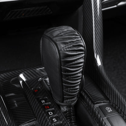 Car Universal Leather Gear Sleeve Breathable Gearshift Cover, Style: Automatic Gear Black by buy2fix