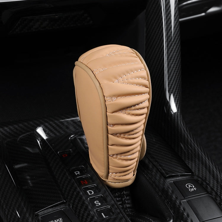 Car Universal Leather Gear Sleeve Breathable Gearshift Cover, Style: Automatic Gear Yellow by buy2fix