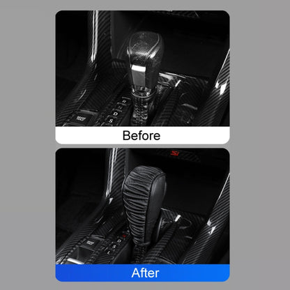 Car Universal Leather Gear Sleeve Breathable Gearshift Cover, Style: T Type Black by buy2fix