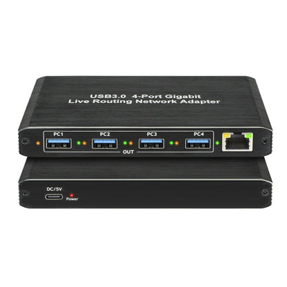 USB3.0 4-Ports Gigabit Network Adapter Plug and Play Router(Black) - Wireless Routers by buy2fix | Online Shopping UK | buy2fix