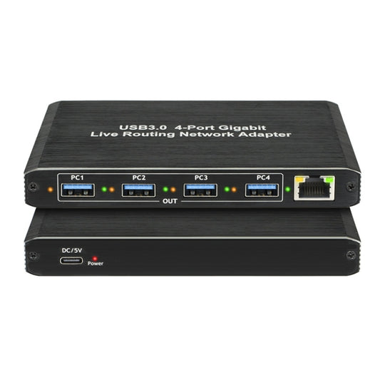 USB3.0 4-Ports Gigabit Network Adapter Plug and Play Router(Black) - Wireless Routers by buy2fix | Online Shopping UK | buy2fix