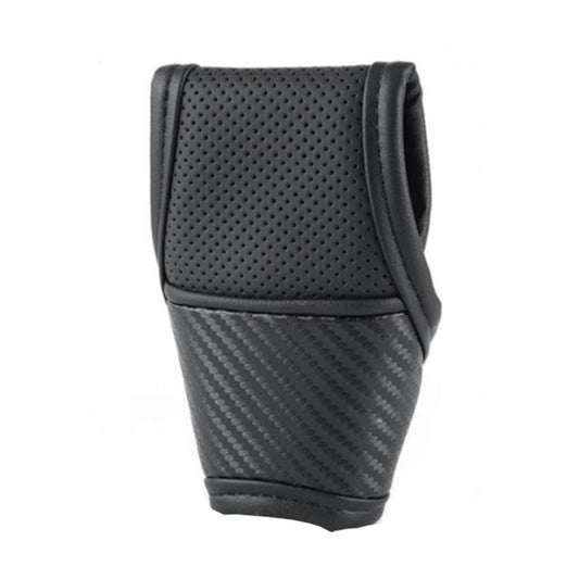 Car Automatic Universal Perforated Breathable Cowhide Side Opening Shift Cover, Style: B-Black by buy2fix