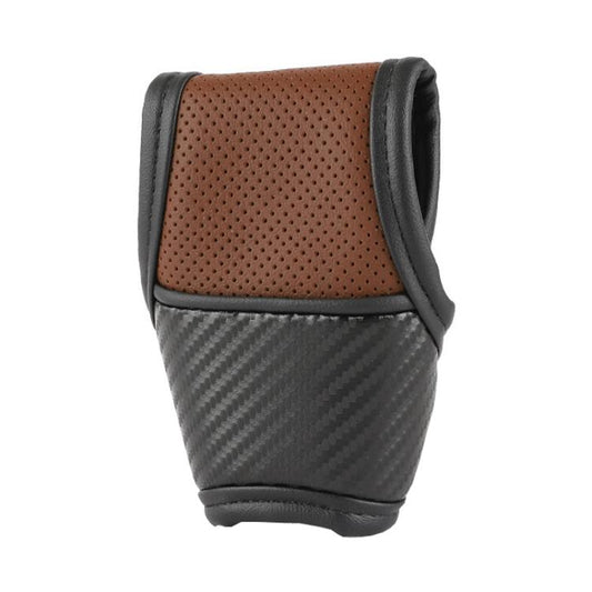 Car Automatic Universal Perforated Breathable Cowhide Side Opening Shift Cover, Style: B-Brown by buy2fix