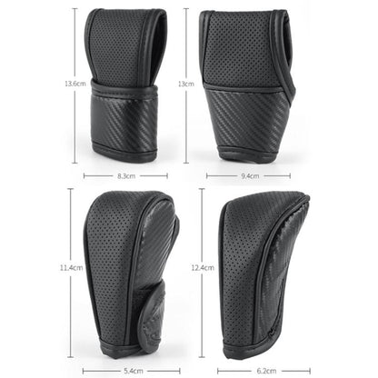 Car Automatic Universal Perforated Breathable Cowhide Side Opening Shift Cover, Style: B-Black by buy2fix