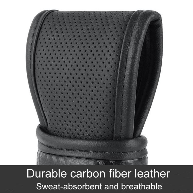 Car Automatic Universal Perforated Breathable Cowhide Side Opening Shift Cover, Style: A-Brown by buy2fix