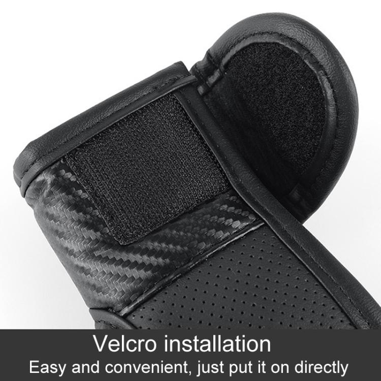 Car Automatic Universal Perforated Breathable Cowhide Side Opening Shift Cover, Style: A-Black by buy2fix