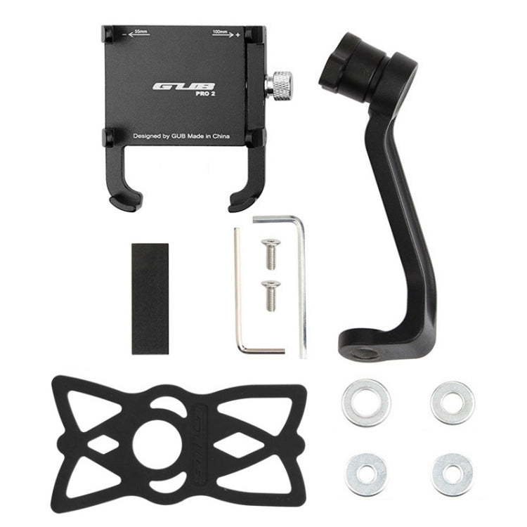 GUB PRO2 Aluminium Alloy 360 Degree Rotating Motorcycle Phone Holder(Black) - Holder by GUB | Online Shopping UK | buy2fix