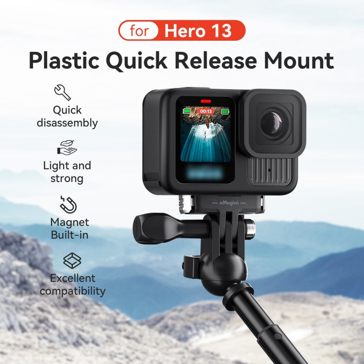 For GoPro HERO13 Black aMagisn Magnetic Quick-release Base Plastic  Adapter Accessories - Connection Mount by aMagisn | Online Shopping UK | buy2fix