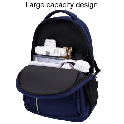 SKV B23344 Men Large Capacity Business Laptop Backpack Outdoor Traveling Double Shoulder Bag(Blue) - Backpack by SKV | Online Shopping UK | buy2fix