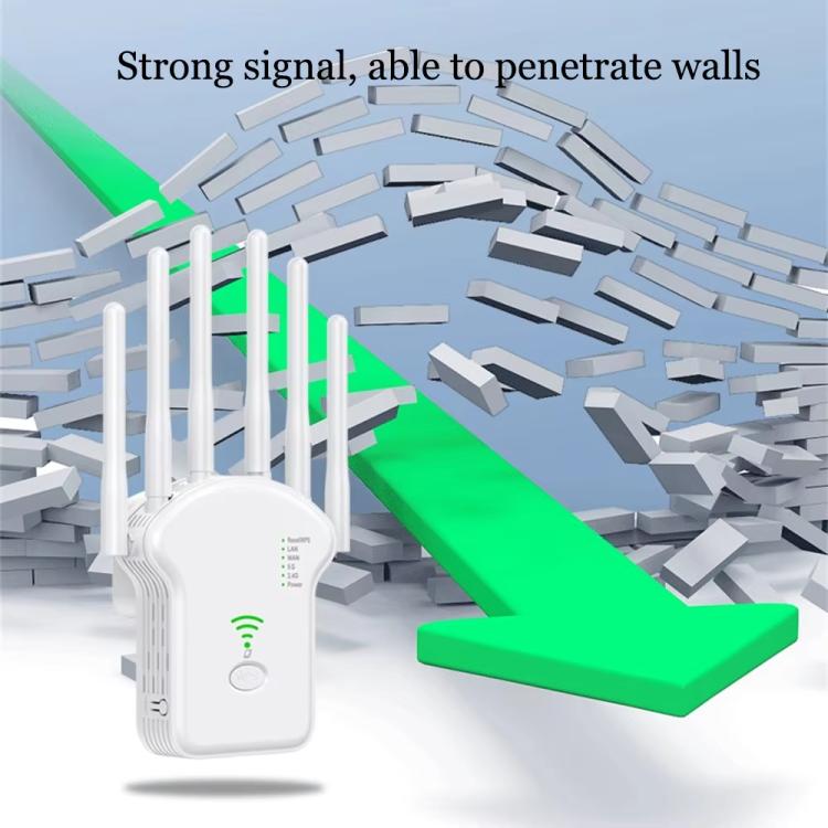 Urant U13 1200Mbps 2.4G/5G Dual Band WiFi Repeater Signal Amplifier US Plug Black - Broadband Amplifiers by Urant | Online Shopping UK | buy2fix