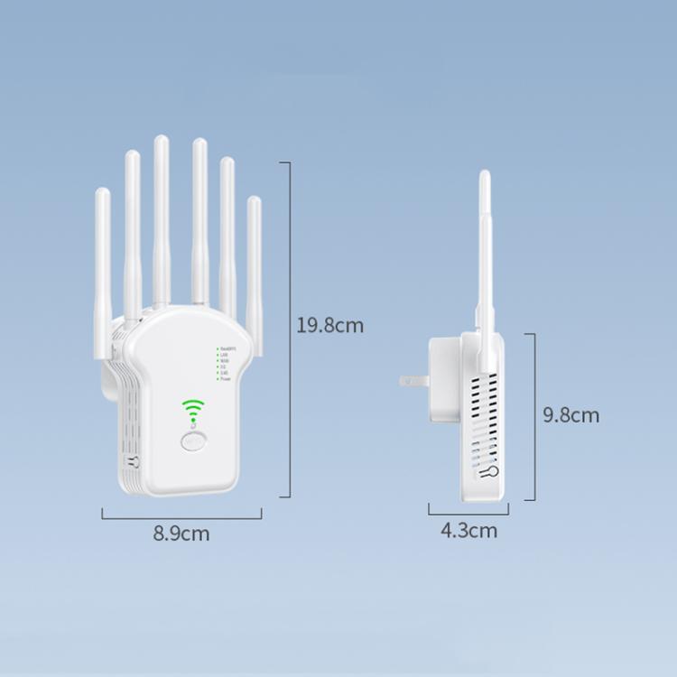 Urant U13 1200Mbps 2.4G/5G Dual Band WiFi Repeater Signal Amplifier EU Plug Black - Broadband Amplifiers by Urant | Online Shopping UK | buy2fix