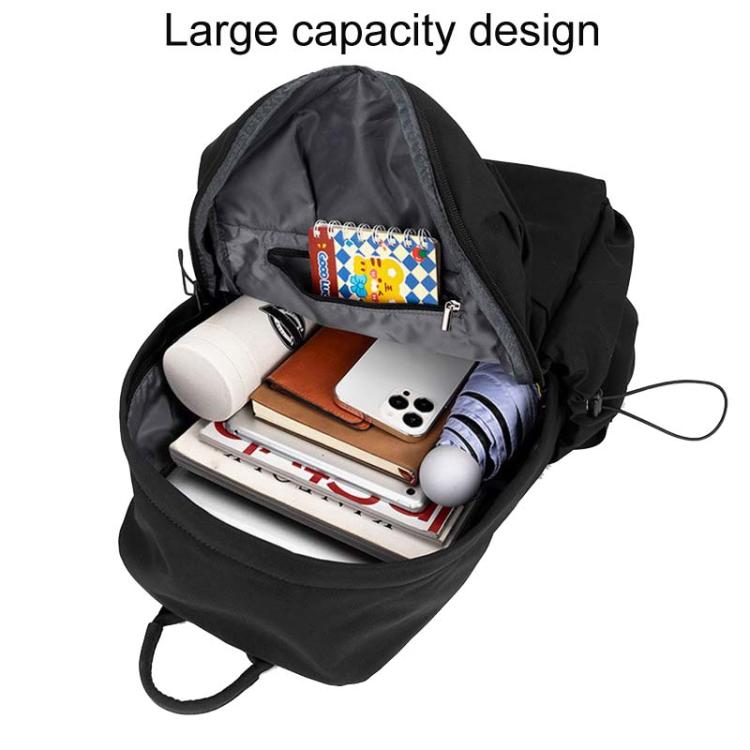 SKV B1530 Large Capacity Student School Bag Casual Double Shoulder Laptop Backpack(Black) - Backpack by SKV | Online Shopping UK | buy2fix