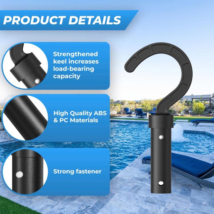 Pool Robot Cleaners Fixedly Connected Telescopic Pole Hook(Black) - Swimming Pool Parts by buy2fix | Online Shopping UK | buy2fix