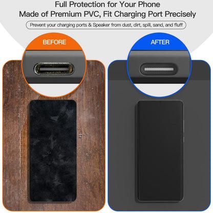 USB-C Charging Port Phone Dust Plug Lanyard Cleaning Brush Set(White) - Anti-dust & Ear Caps by buy2fix | Online Shopping UK | buy2fix