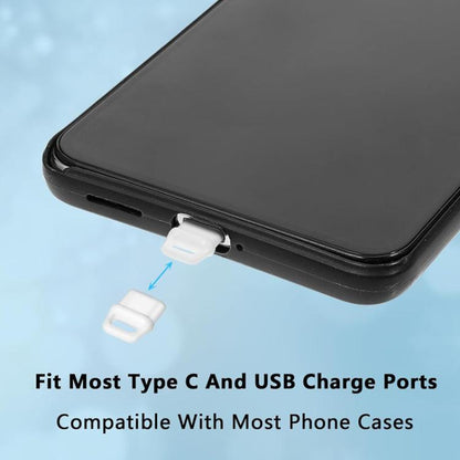 USB-C Charging Port Phone Dust Plug Lanyard Cleaning Brush Set(White) - Anti-dust & Ear Caps by buy2fix | Online Shopping UK | buy2fix
