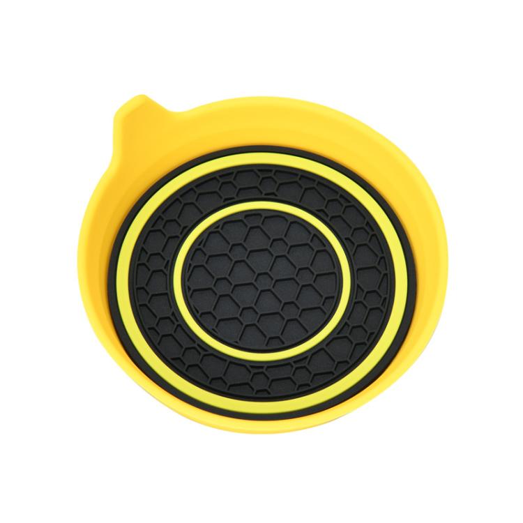 Car Bowl-shaped Non-slip Heat-insulating Double-ring Water Coaster, Color: Yellow by buy2fix