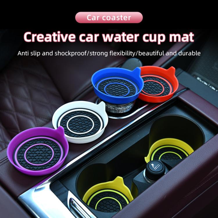 Car Bowl-shaped Non-slip Heat-insulating Double-ring Water Coaster, Color: Red by buy2fix