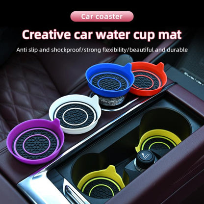Car Bowl-shaped Non-slip Heat-insulating Double-ring Water Coaster, Color: Pink by buy2fix