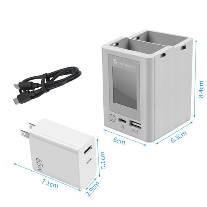 For DJI Mini 4 Pro / Mini 3 Pro / Mini 3 YX Color Screen Dual-way Charger Battery Manager With 65W EU Plug - Other by YX | Online Shopping UK | buy2fix