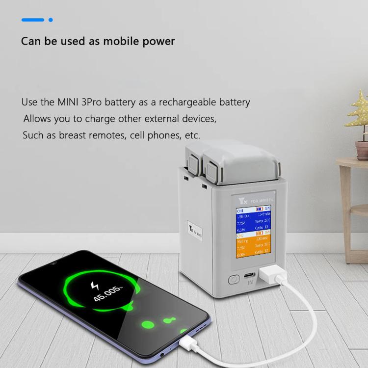 For DJI Mini 4 Pro / Mini 3 Pro / Mini 3 YX Color Screen Dual-way Charger Battery Manager Without Plug - Other by YX | Online Shopping UK | buy2fix
