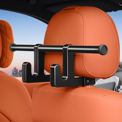 Universal Car Seat Back Double Hooks Umbrella Clothing Storage Rack(Black) by buy2fix