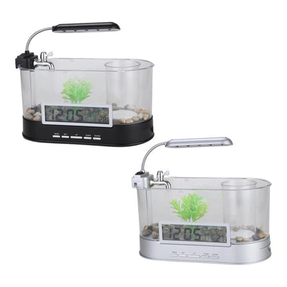 1.8L LED Light Desktop Water Flow Mini Fish Tank Home Turtle Tank Self-Circulating Aquarium(Black) - Fish Tanks & Accessories by buy2fix | Online Shopping UK | buy2fix