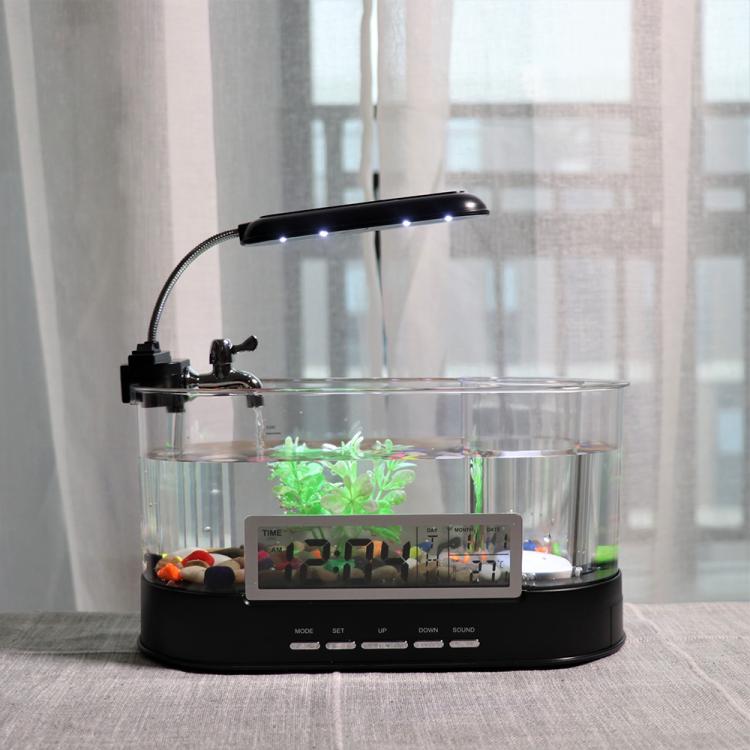 1.8L LED Light Desktop Water Flow Mini Fish Tank Home Turtle Tank Self-Circulating Aquarium(White) - Fish Tanks & Accessories by buy2fix | Online Shopping UK | buy2fix