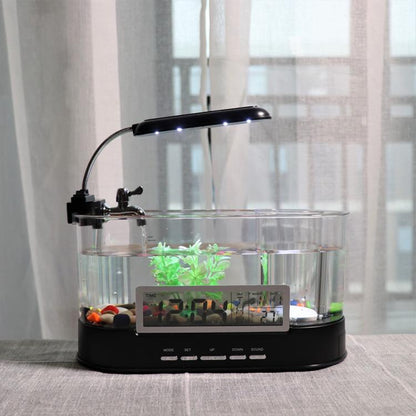 1.8L LED Light Desktop Water Flow Mini Fish Tank Home Turtle Tank Self-Circulating Aquarium(White) - Fish Tanks & Accessories by buy2fix | Online Shopping UK | buy2fix