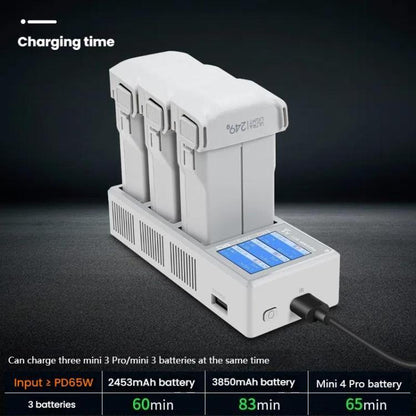 For DJI Mini 4 Pro / Mini 3 Pro / Mini 3 YX Color Screen 3-Way Charger Battery Manager Without Plug - Other by YX | Online Shopping UK | buy2fix