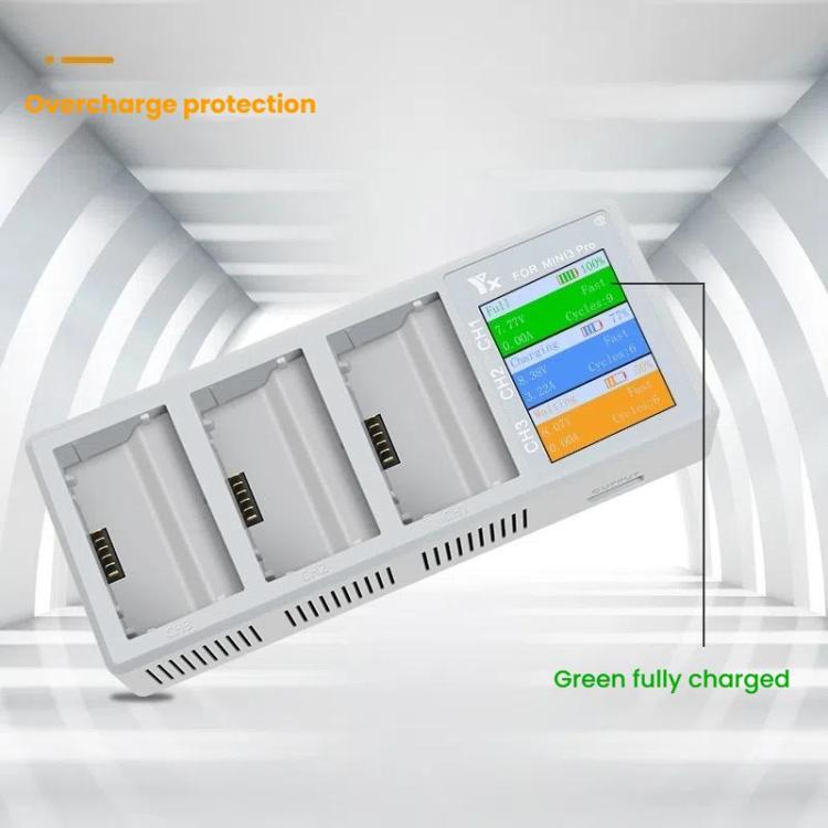 For DJI Mini 4 Pro / Mini 3 Pro / Mini 3 YX Color Screen 3-Way Charger Battery Manager Without Plug - Other by YX | Online Shopping UK | buy2fix