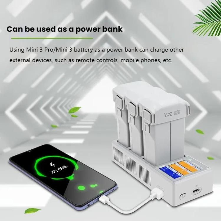 For DJI Mini 4 Pro / Mini 3 Pro / Mini 3 YX Color Screen 3-Way Charger Battery Manager Without Plug - Other by YX | Online Shopping UK | buy2fix