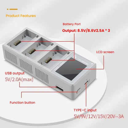 For DJI Mini 4 Pro / Mini 3 Pro / Mini 3 YX Color Screen 3-Way Charger Battery Manager Without Plug - Other by YX | Online Shopping UK | buy2fix