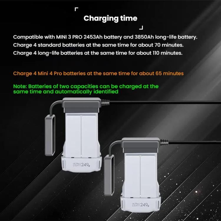 For DJI Mini 4 Pro / Mini 3 Pro / Mini 3 Color Screen Digital Display Four-Way Charger Battery Manager AU Plug - Other by YX | Online Shopping UK | buy2fix