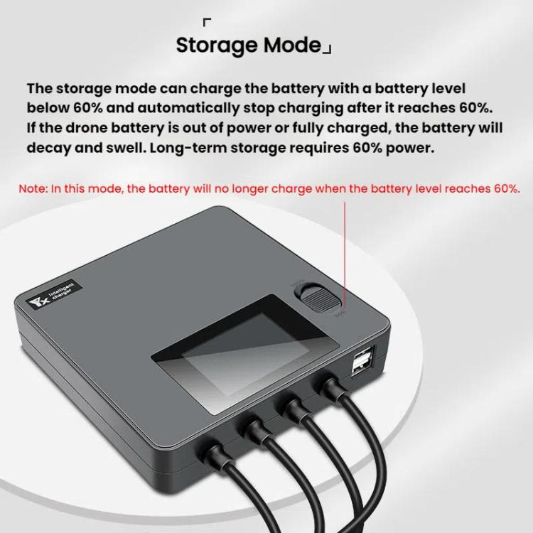 For DJI Mini 4 Pro / Mini 3 Pro / Mini 3 Color Screen Digital Display Four-Way Charger Battery Manager  EU Plug - Other by YX | Online Shopping UK | buy2fix