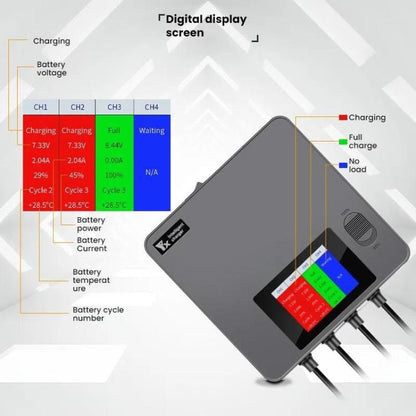 For DJI Mini 4 Pro / Mini 3 Pro / Mini 3 Color Screen Digital Display Four-Way Charger Battery Manager US Plug - Other by YX | Online Shopping UK | buy2fix