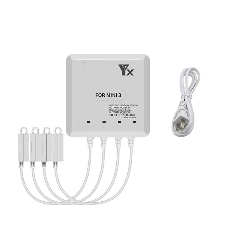 For DJI Mini 4 Pro / Mini 3 Pro / Mini 3 Drone YX 4-way Charger Battery Butler US Plug - Other by YX | Online Shopping UK | buy2fix