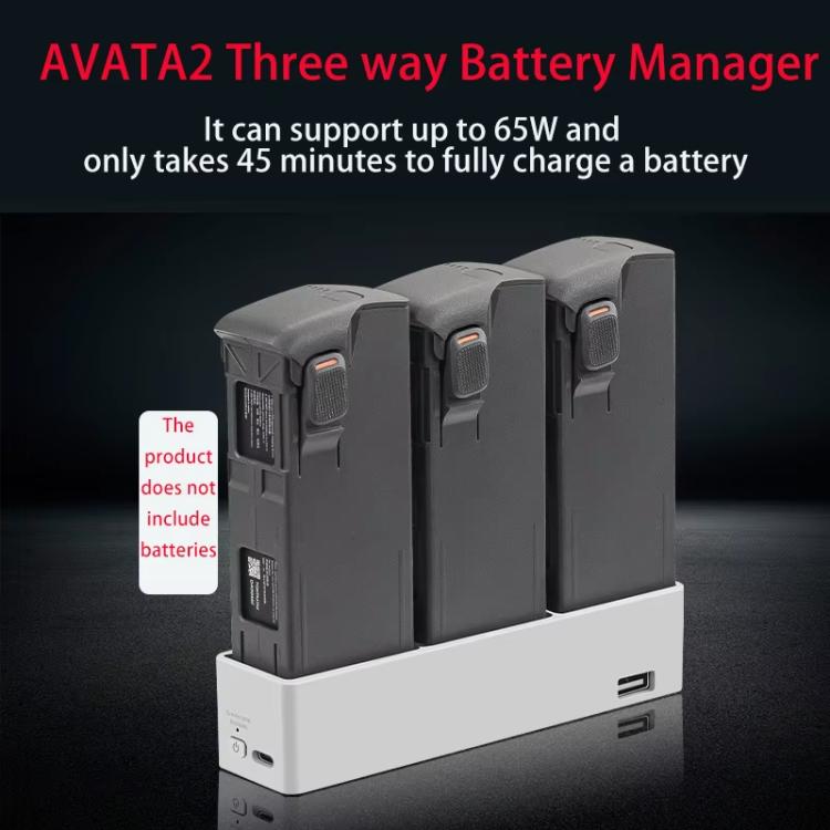For DJI Avata 2 YX Charger 3-way Charging Butler Supports PD 65W(Silver Gray) - Other by YX | Online Shopping UK | buy2fix