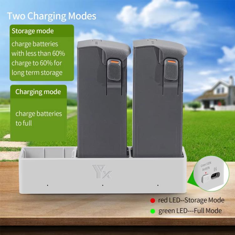 For DJI Avata 2 YX Charger 3-way Charging Butler Supports PD 65W(Silver Gray) - Other by YX | Online Shopping UK | buy2fix