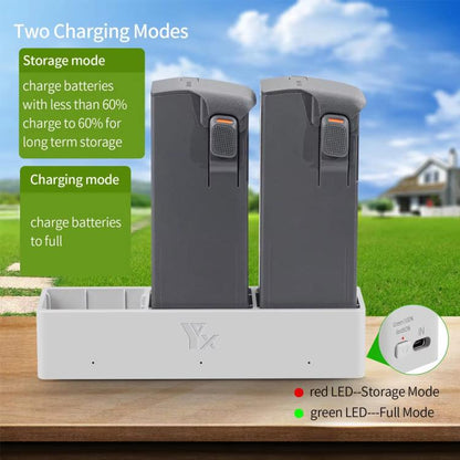 For DJI Avata 2 YX Charger 3-way Charging Butler Supports PD 65W(Silver Gray) - Other by YX | Online Shopping UK | buy2fix